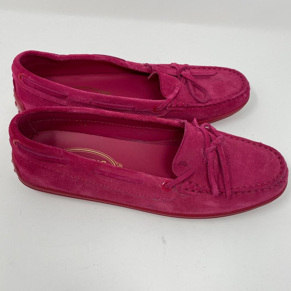 tod's suede slip on loafers moccasins
